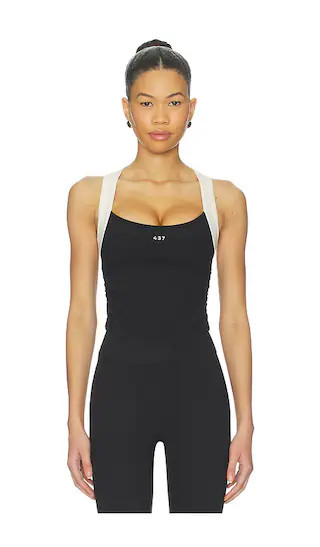 The Sculpt Tank Top in Black & Cream | Revolve Clothing (Global)