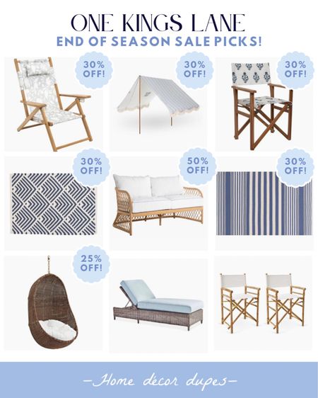 One Kings Lane is now having their massive end of season tent sale!! And you can now get up to 50% OFF!! 🙌🏻🙌🏻 

Linked some of my fav outdoor picks here like this Dash & Albert indoor/outdoor dug that’s NOW 30% OFF and these cute Business & Pleasure folding chairs!! 

And can you believe this Serena & Lily outdoor Capistrano DUPE is now 50% OFF making it $1,146! I love the blue piping on the cushions!! 

#LTKhome #LTKsalealert #LTKSeasonal