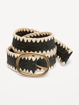 Stretch Whipstitch Straw Belt for Women (1.5-inch) | Old Navy (US)