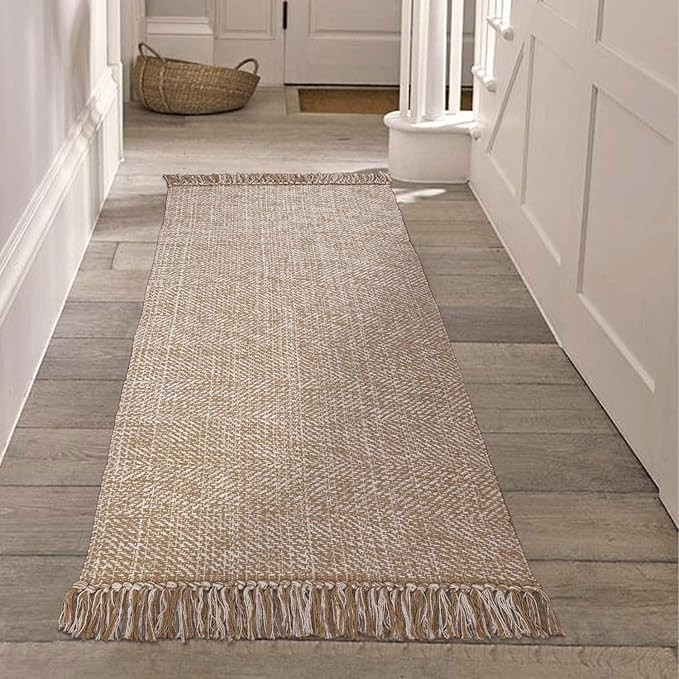 Collive Hallway Runner Rug, 2' x 5' Soft Washable Tan Contemporary Modern Laundry Room Indoor Han... | Amazon (US)