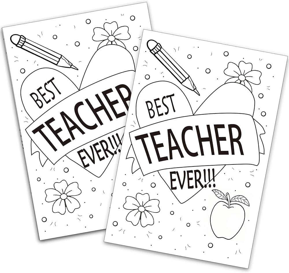 Kid’s Coloring Thank You Cards, Fill in the Blank Thank You Cards for Teacher, Teacher Apprecia... | Amazon (US)