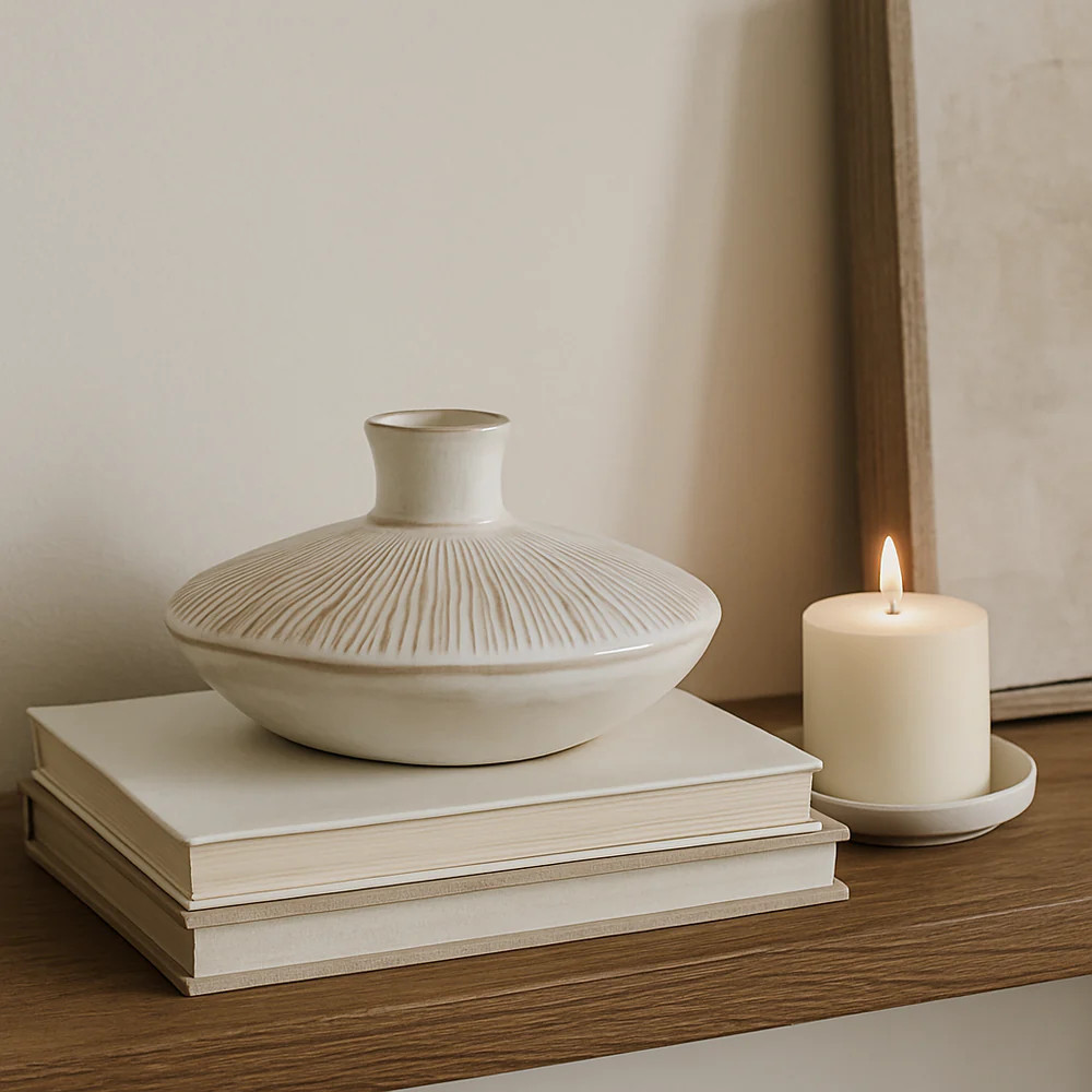 Jordana Pleated Vase | Pepper + Vetiver