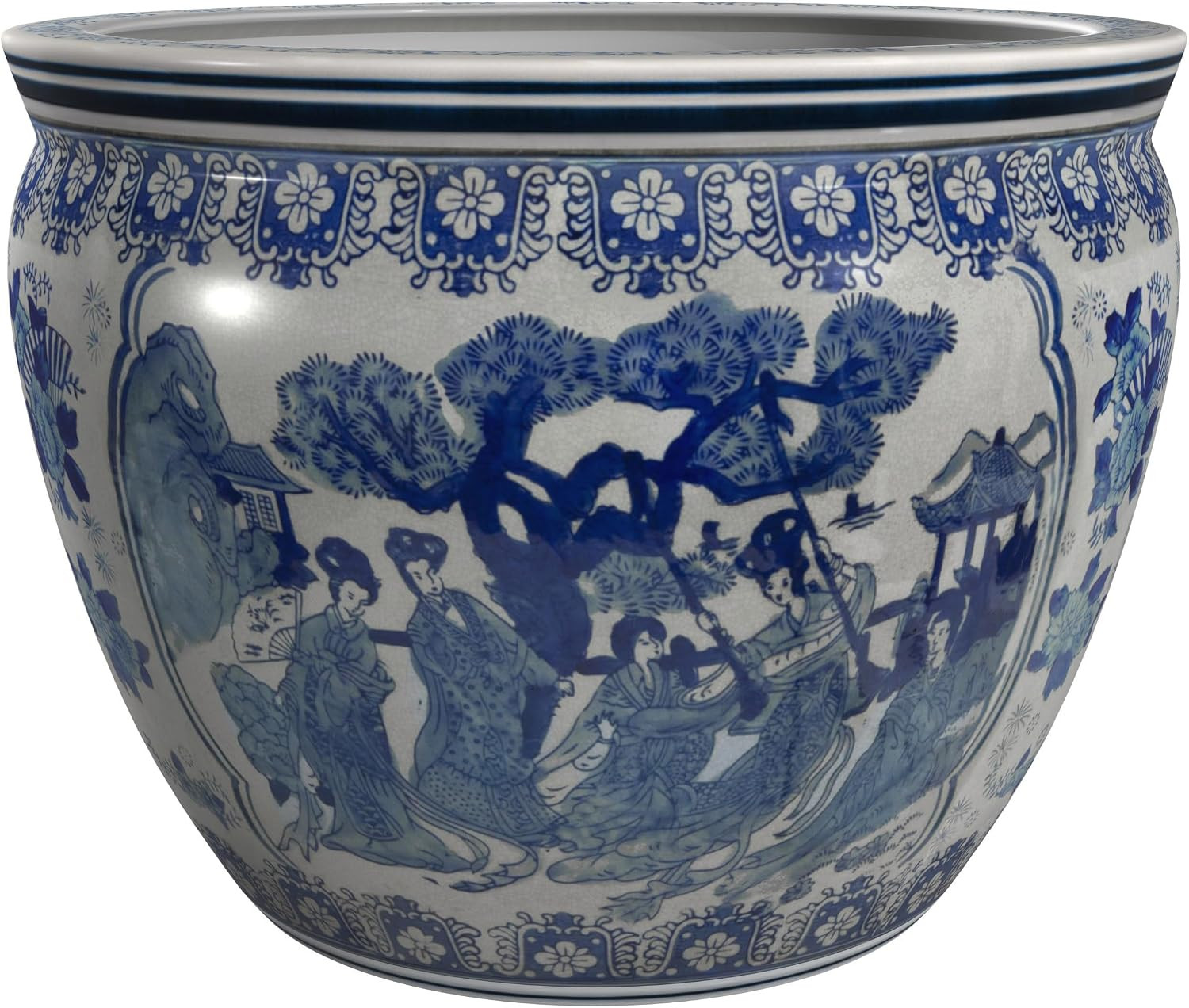 Red Lantern 12" Ladies Blue & White Porcelain Fishbowl Planter or Cachepot for Indoor/Outdoor Use... | Amazon (US)