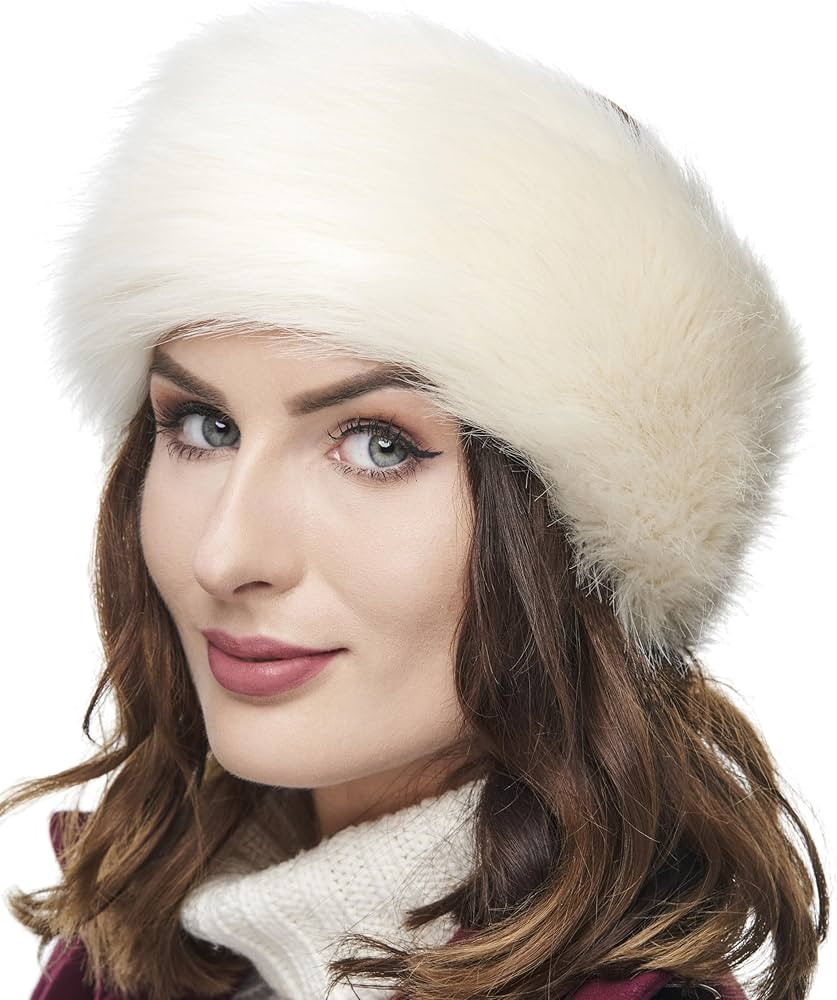 Futrzane Classic Headband - Faux Fur Headbands for Women - Furry Band for Winter - Size S (Ecru C... | Amazon (US)