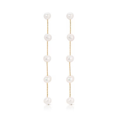 Dripping Pearl Delicate Drop Earrings - Ettika - White Gold | Target