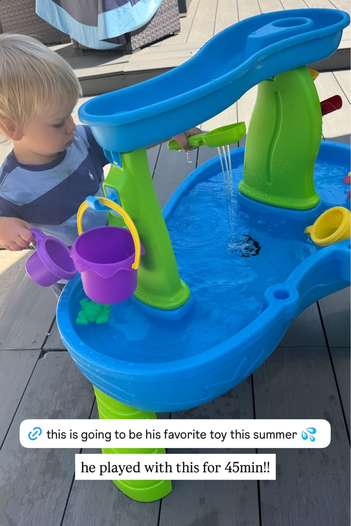 he played with this for 45min!! #toddler #summer #toddlertoy