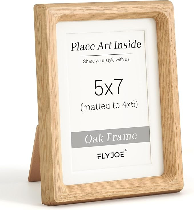 5x7 Picture Frame, USA-Sourced Natural Oak Wood Photo Frame with Tempered Glass, Handcrafted Roun... | Amazon (US)