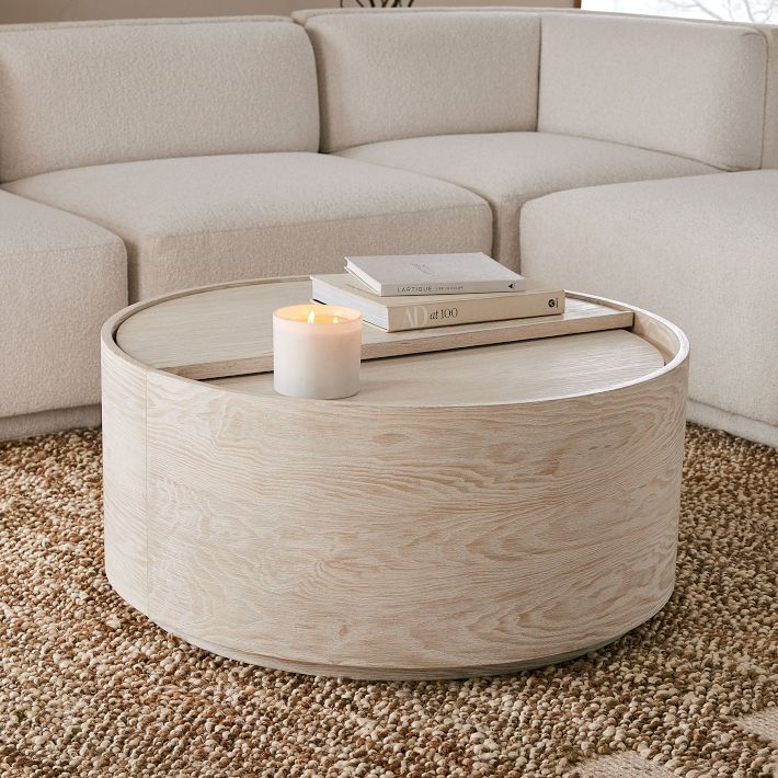 Volume Round Storage Drum Coffee Table (36") | West Elm (US)