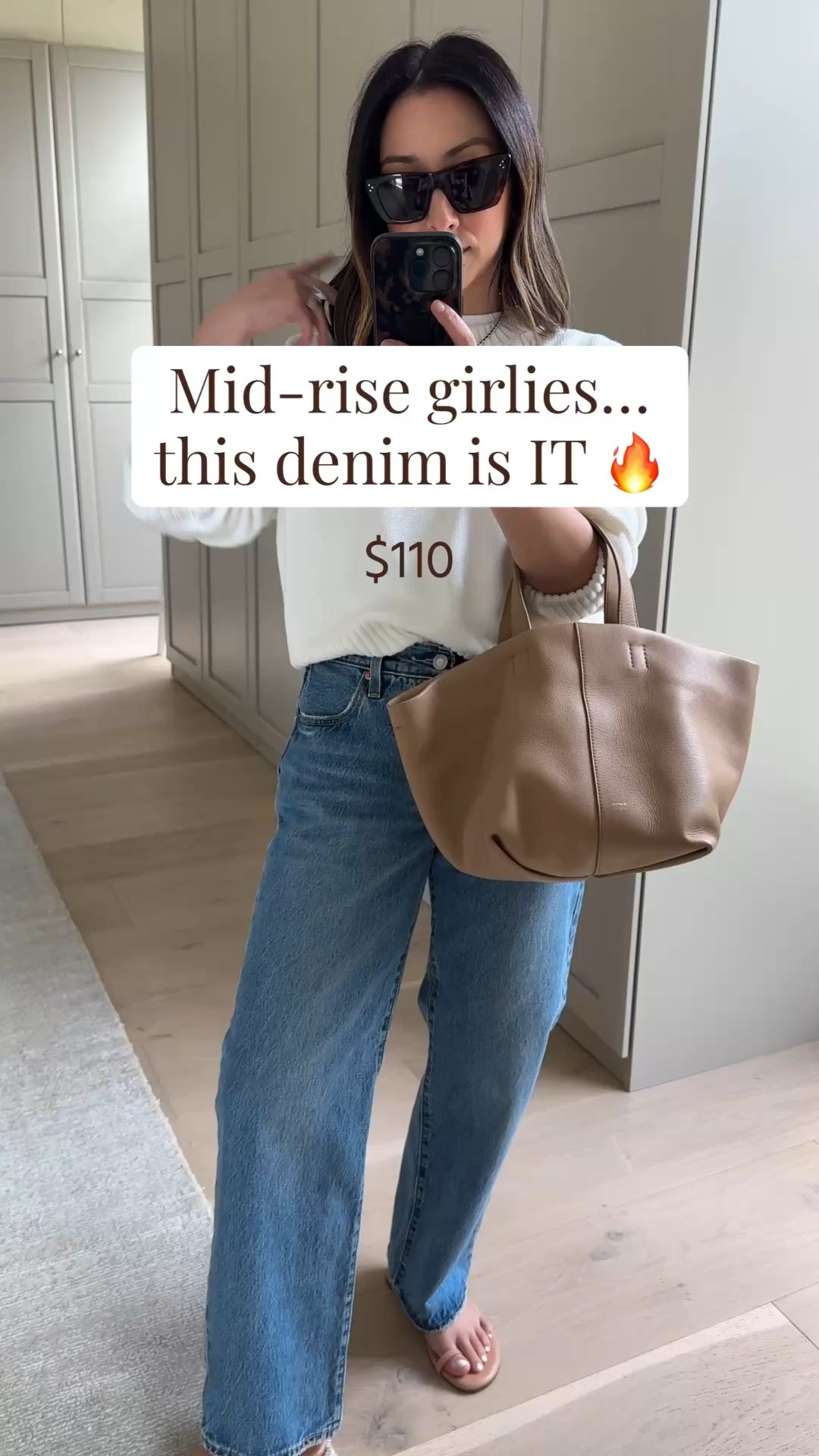 Probably my favorite mid-rise jeans. And at a great price! No hemming needed for petites. Straight slouch. 

Look 1
Quince cotton sweater small
Levi’s 90’s Crop 25
Everlane tee medium
Tkees phoebe sandals 5
Mansur Gavriel bag - old
Celine sunglasses 
Quince earrings
Dorsey James necklace

#LTKootd #LTKmomlife #LTKPetite