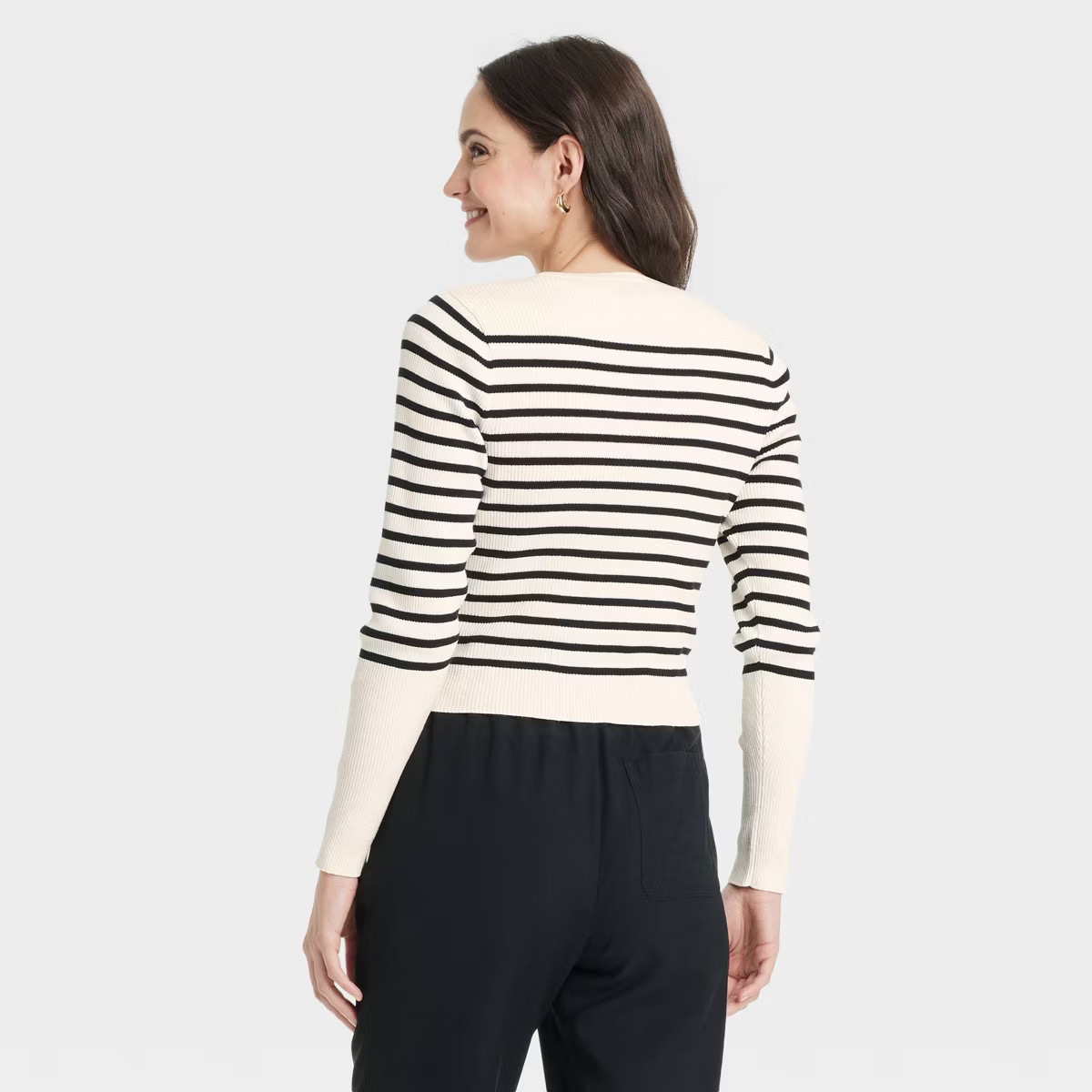 Women's Rib Cardigan - A New Day™ Black XS | Target