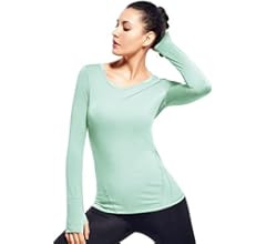 Womens Long Sleeve Yoga Tops Thumb Hole Workout Shirts | Amazon (US)