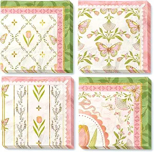 Vintage Floral Paper Napkins 10x10 Inch (Unfolded) 24 Count | Amazon (US)