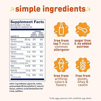 Amazon.com: Enfamil Poly-Vi-Sol with Iron Liquid Multivitamin Drops, Supports Growth & Developmen... | Amazon (US)