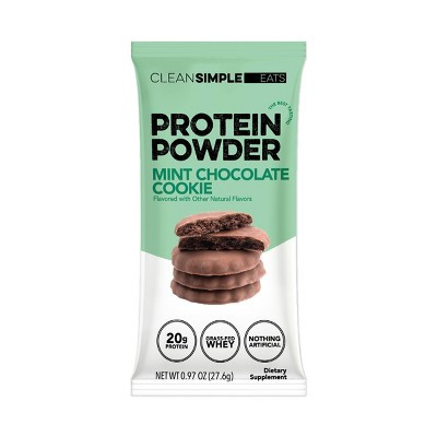 Clean Simple Eats Protein Powder - Mint Chocolate Cookie - 0.97oz/1 Stick: Whey Protein Isolate, 20g Protein | Target