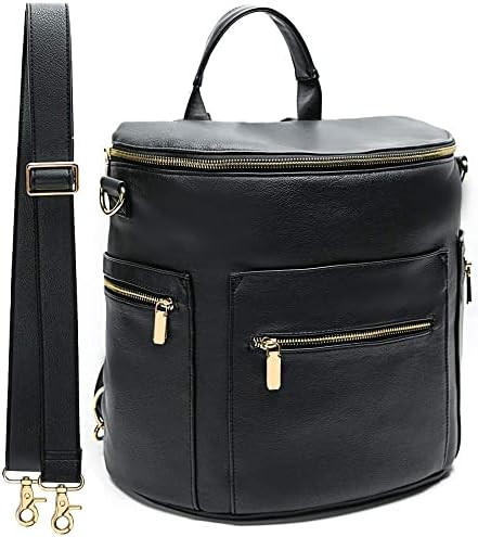 Diaper Bag Backpack Baby Diaper Bag by miss fong, Large Leather Diaper Bag Backpack with 16 Pocke... | Amazon (US)