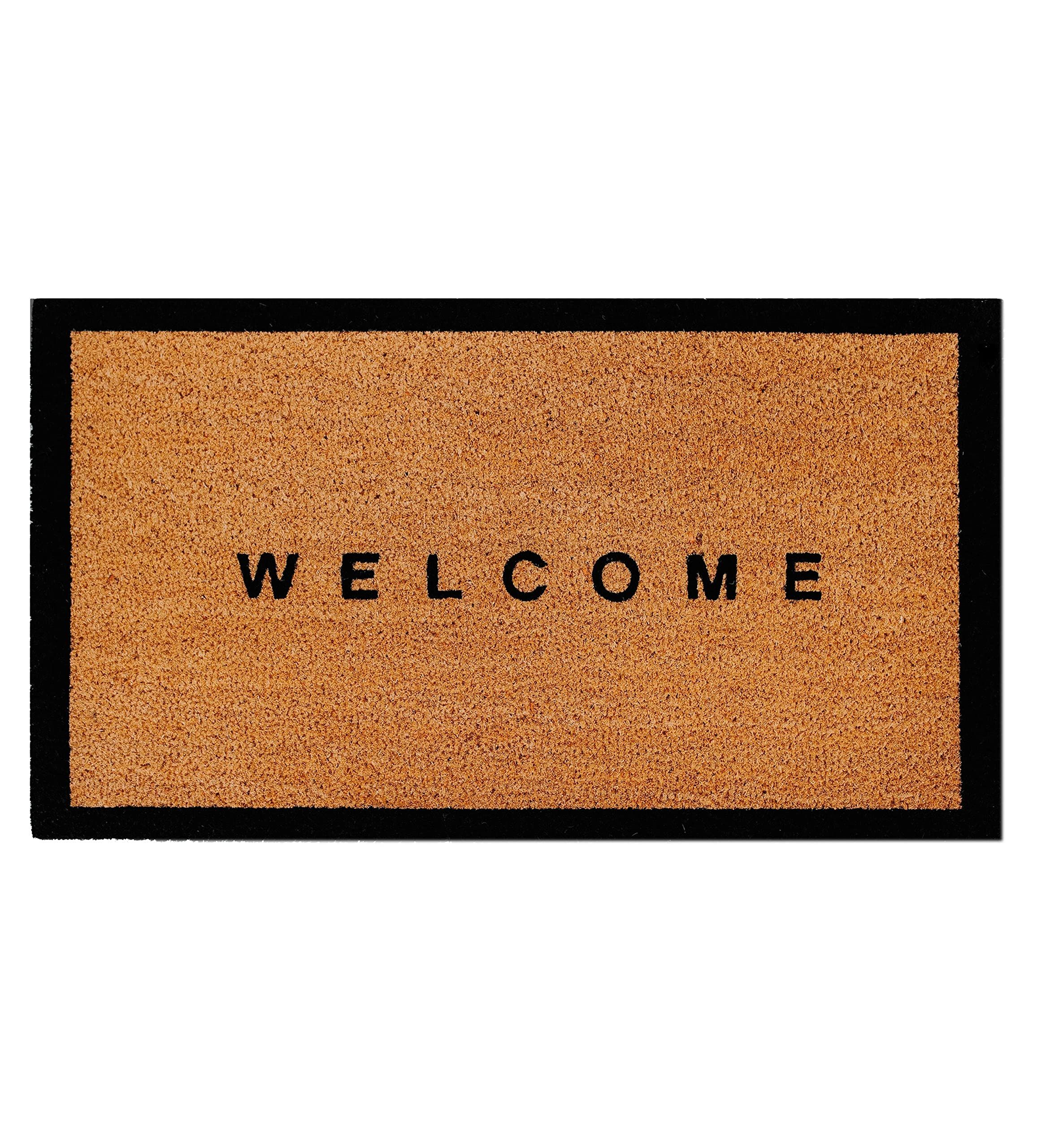 THEODORE MAGNUS Natural Coir Doormat with Non-Slip Backing - 17 x 30 - Outdoor/Indoor - Welcome M... | Amazon (US)