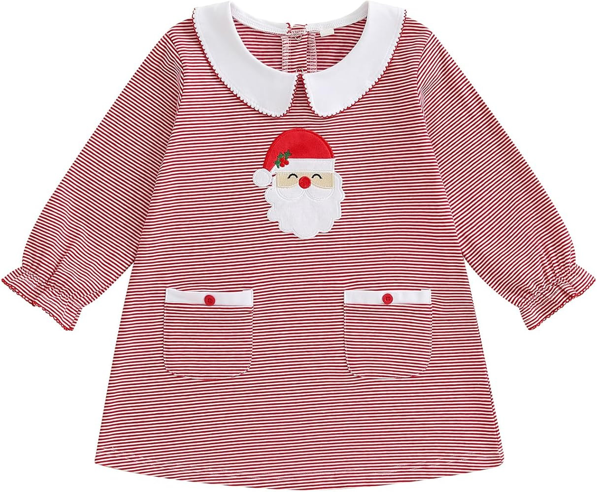 Toddler Baby Girl Mardi Gras Dress Carnival Outfit Smocked Collared Short Sleeve Purple Dress for... | Amazon (US)