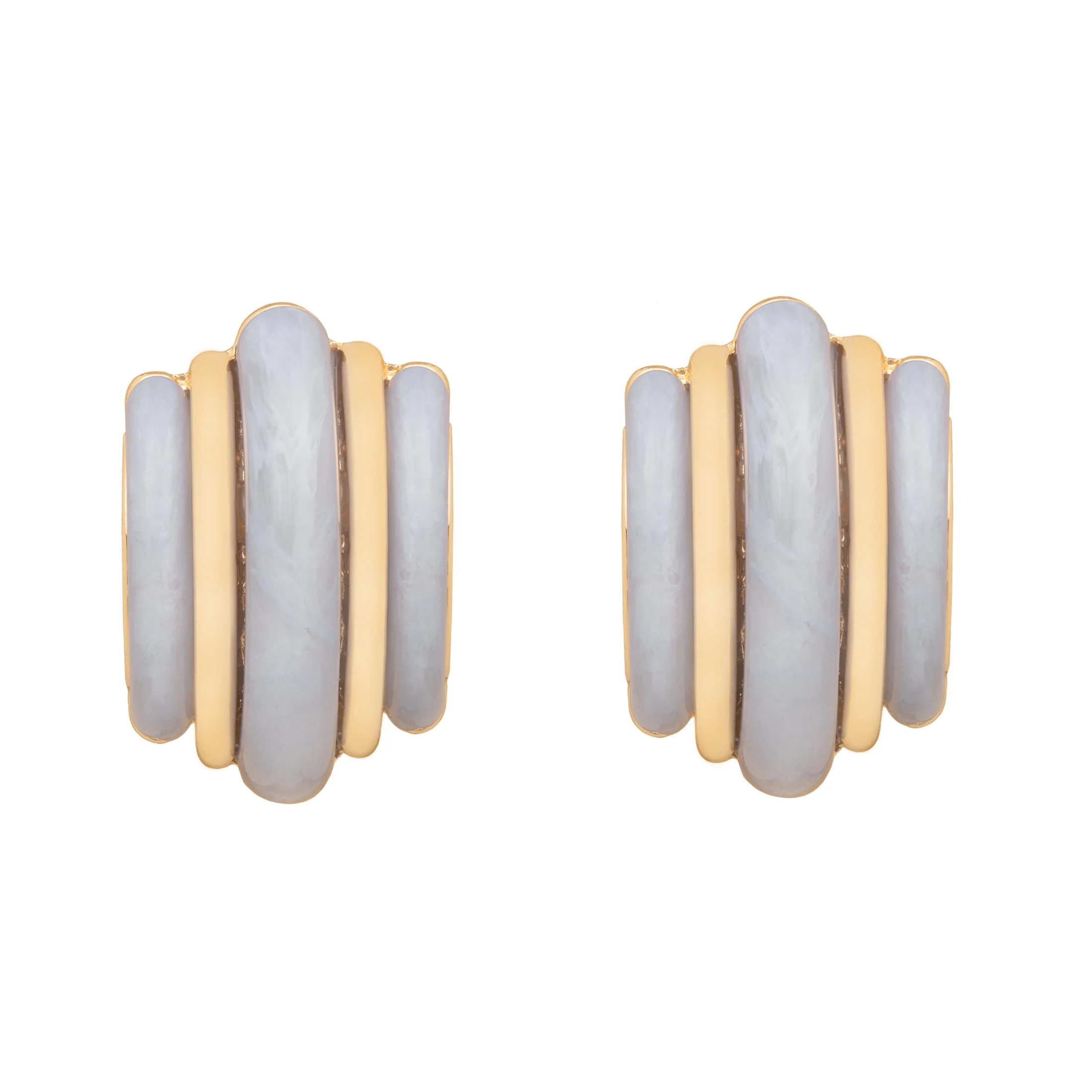 Time and Tru Women's Chunky Color Hoop Earrings with Gold Tone and Resin Details | Walmart (US)