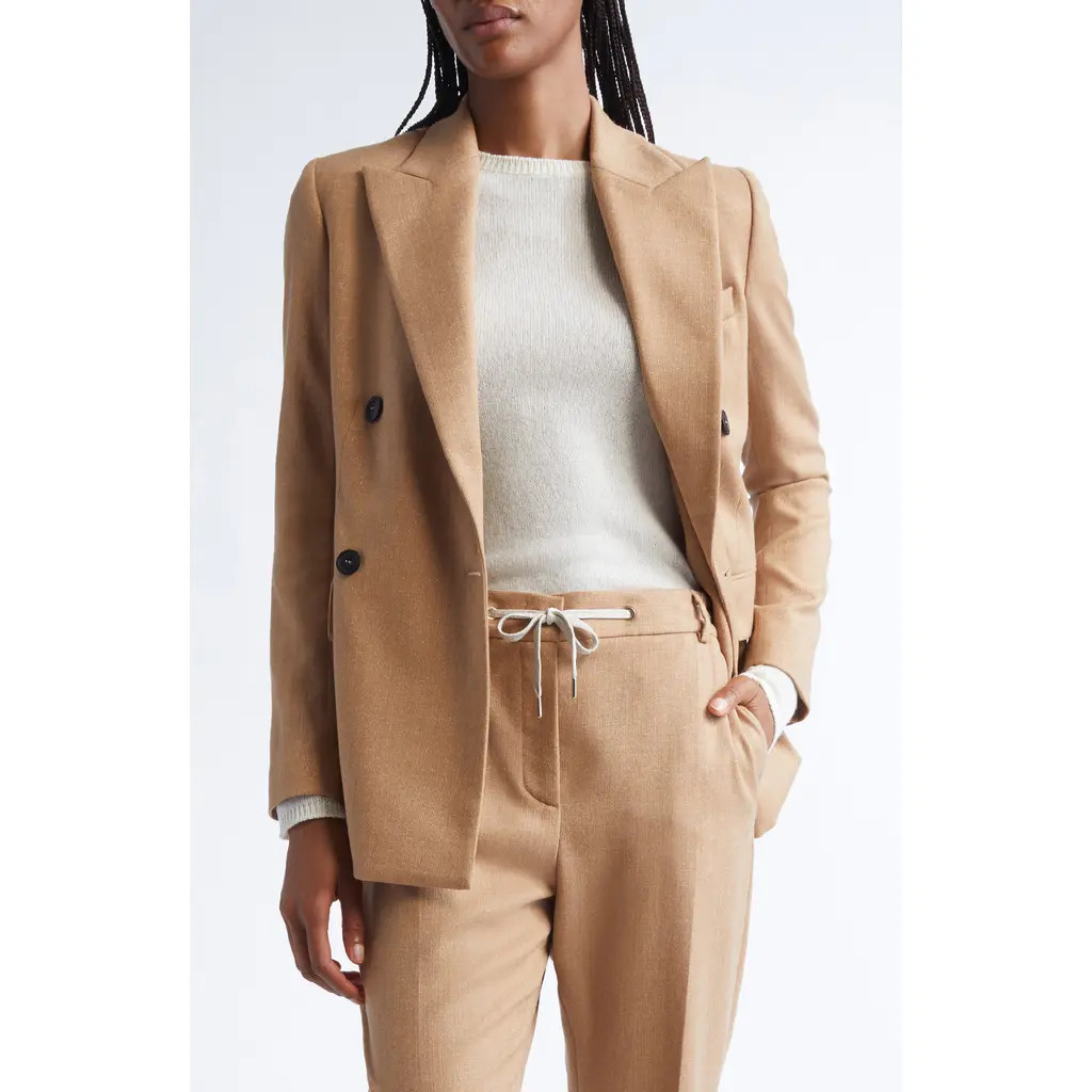 Eleventy Shimmer Virgin Wool Blend Blazer in 02 Sand at Nordstrom, Size 00 Us | Nordstrom