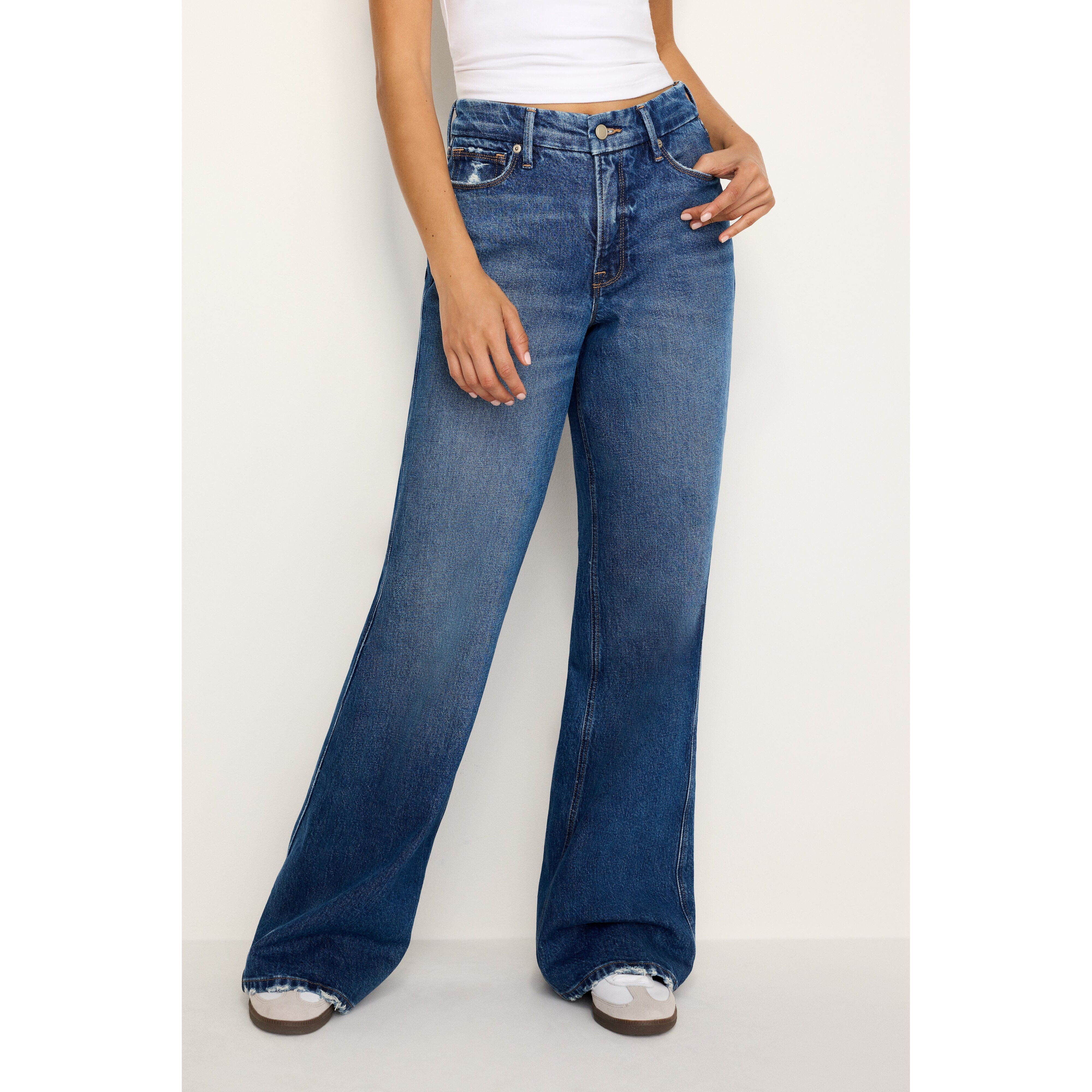 Women's Good Skate Wide Leg Jeans | Indigo, 3 Size 15 Plus | Good American by Khlo� Kardashian | Good American