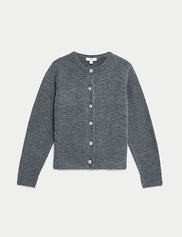 Crew Neck Button Front Cardigan | Marks and Spencer US