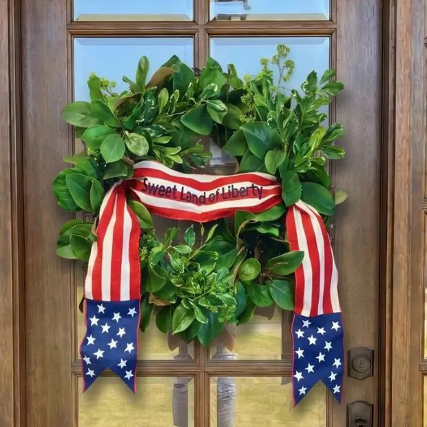 Land Of Liberty Wreath Sash | Antique Farm House