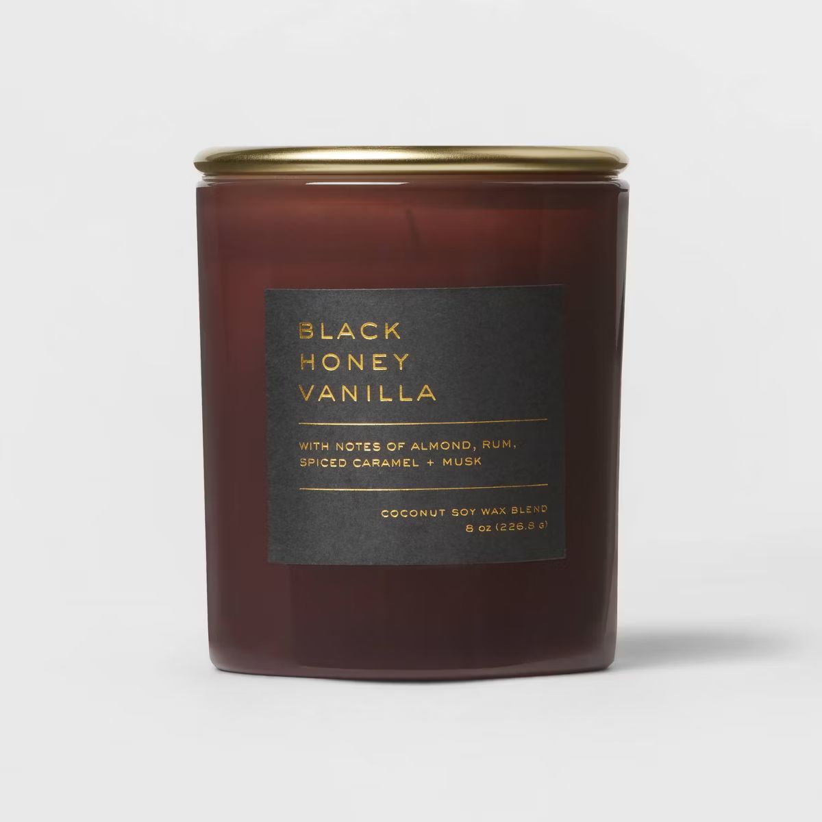 8oz Lidded Glass Jar Black Honey Vanilla Candle - Threshold™: Soy & Coconut Wax, 30hr Burn Time | Target