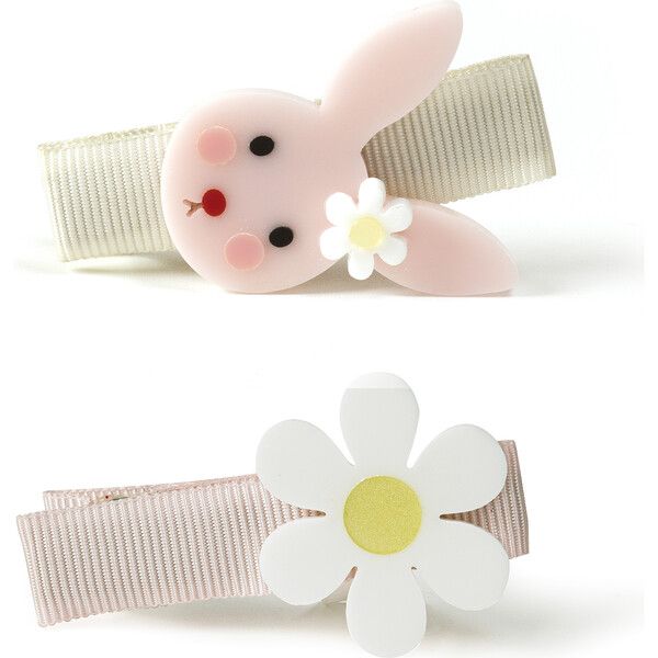 Bunny & Daisy Hair Clips, Multicolors | Maisonette