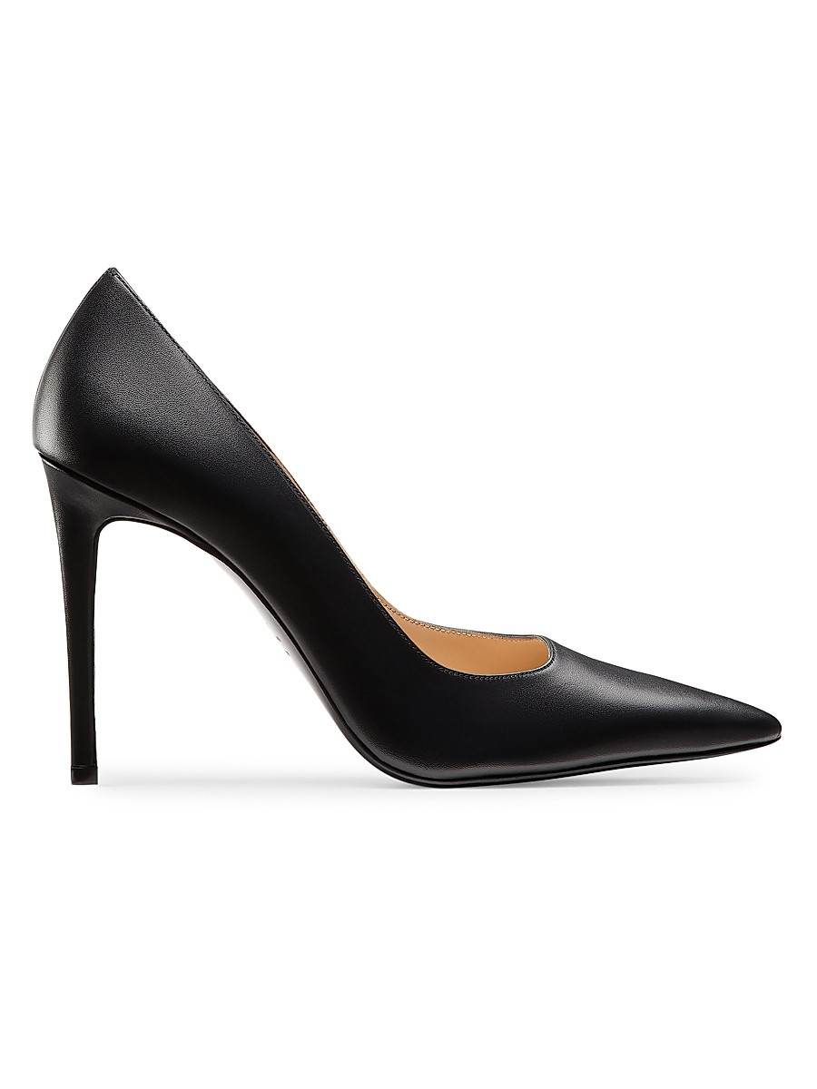 Women's Stuart Power 100MM Leather Pumps - Black - Size 8.5 | Saks Fifth Avenue