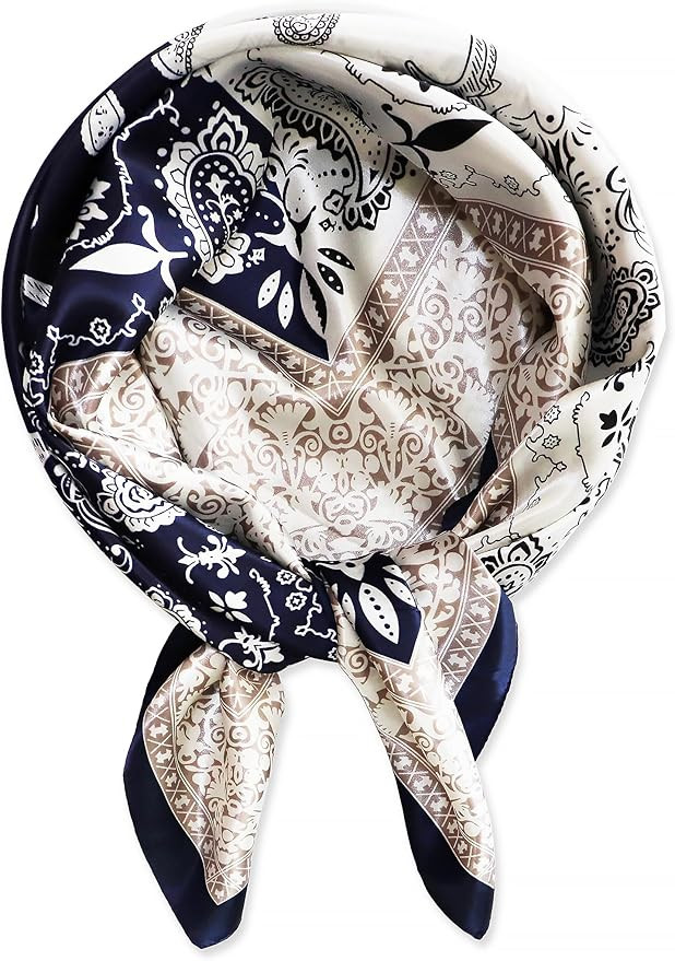 vabovin Silk Like Head Scarf for Women Satin Printed Bandana for Hair Wrapping Fashion Accessory ... | Amazon (US)