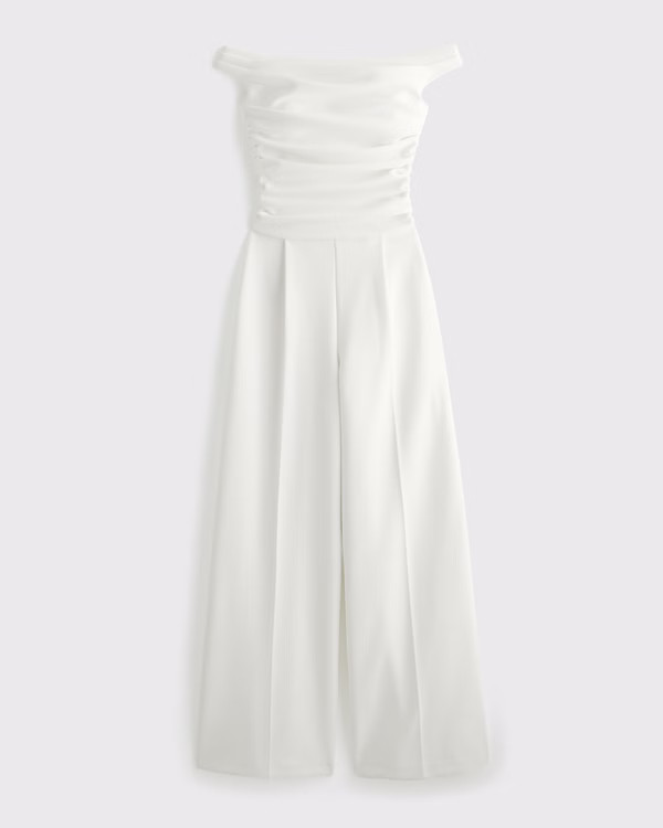Women's Off-The-Shoulder Draped Jumpsuit | Women's Dresses & Jumpsuits | Abercrombie.com | Abercrombie & Fitch (US)