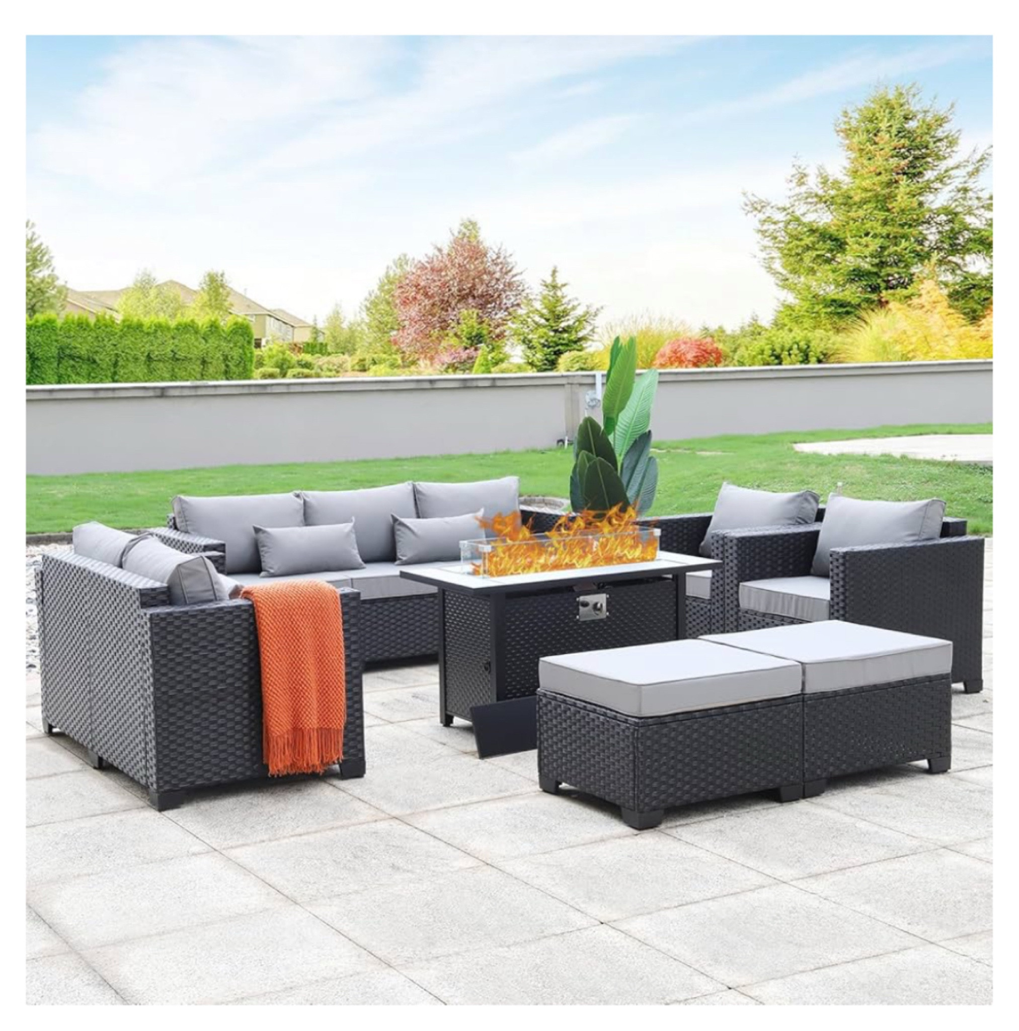 Patio set with fire table 

#LTKSeasonal