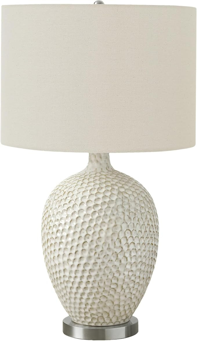 Monarch Specialties I 9607 LightingTable Lamp, Cream Ceramic, Ivory/Cream Shade, Contemporary | Amazon (US)