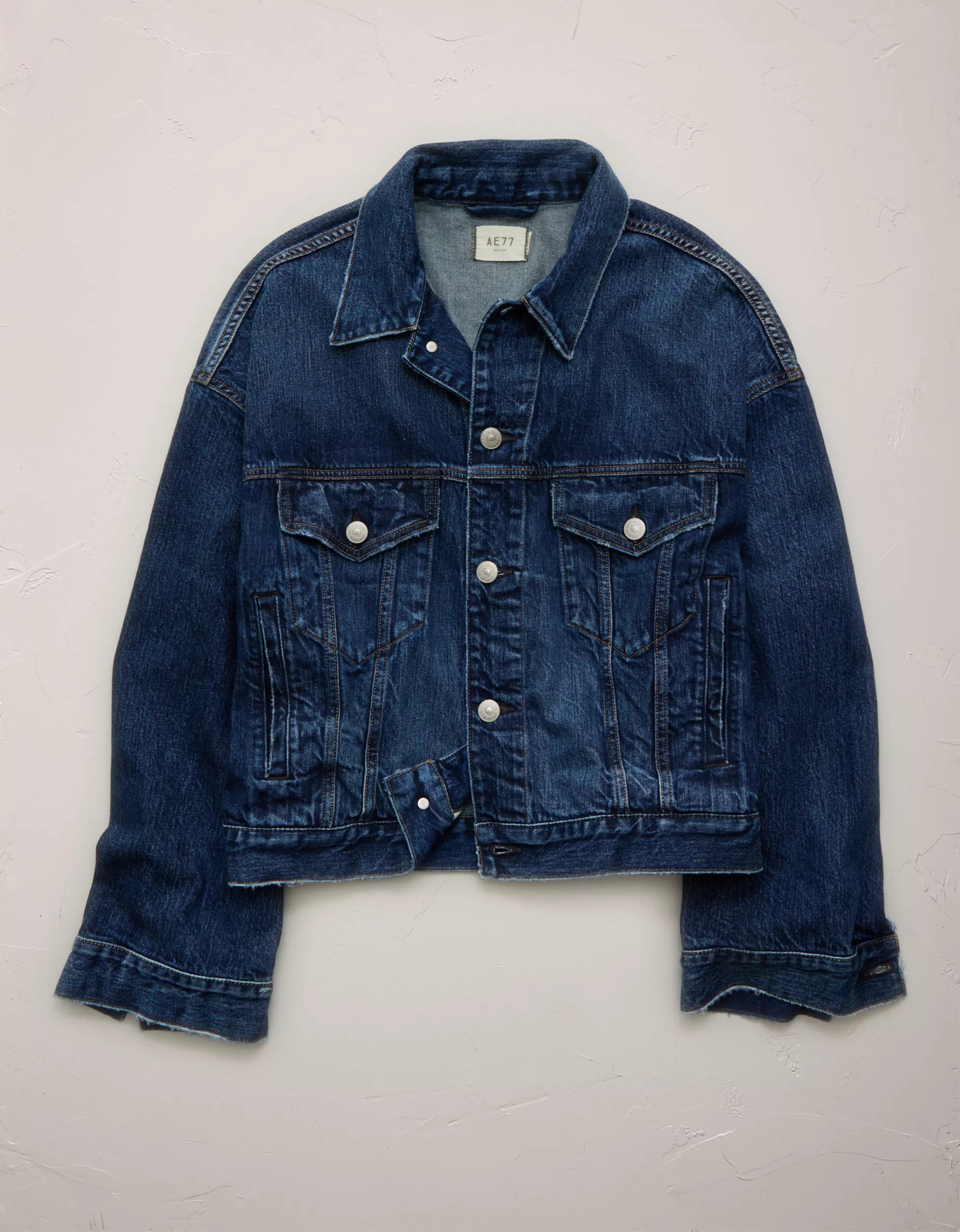 AE77 Premium Oversized Denim Jacket | American Eagle Outfitters (US & CA)