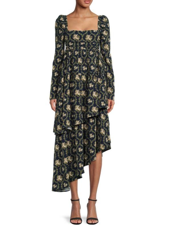 Floral Asymmetrical Tiered Maxi Dress | Saks Fifth Avenue OFF 5TH