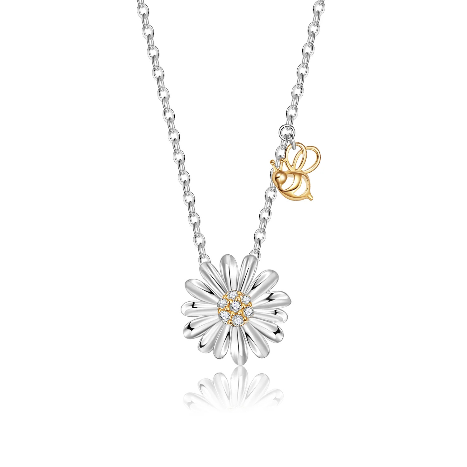 Daisy Bee 18K White Gold Necklace | FANCI ME