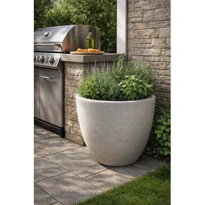 22 in. Jug Planter - Natural Finish - Grey | Wayfair North America