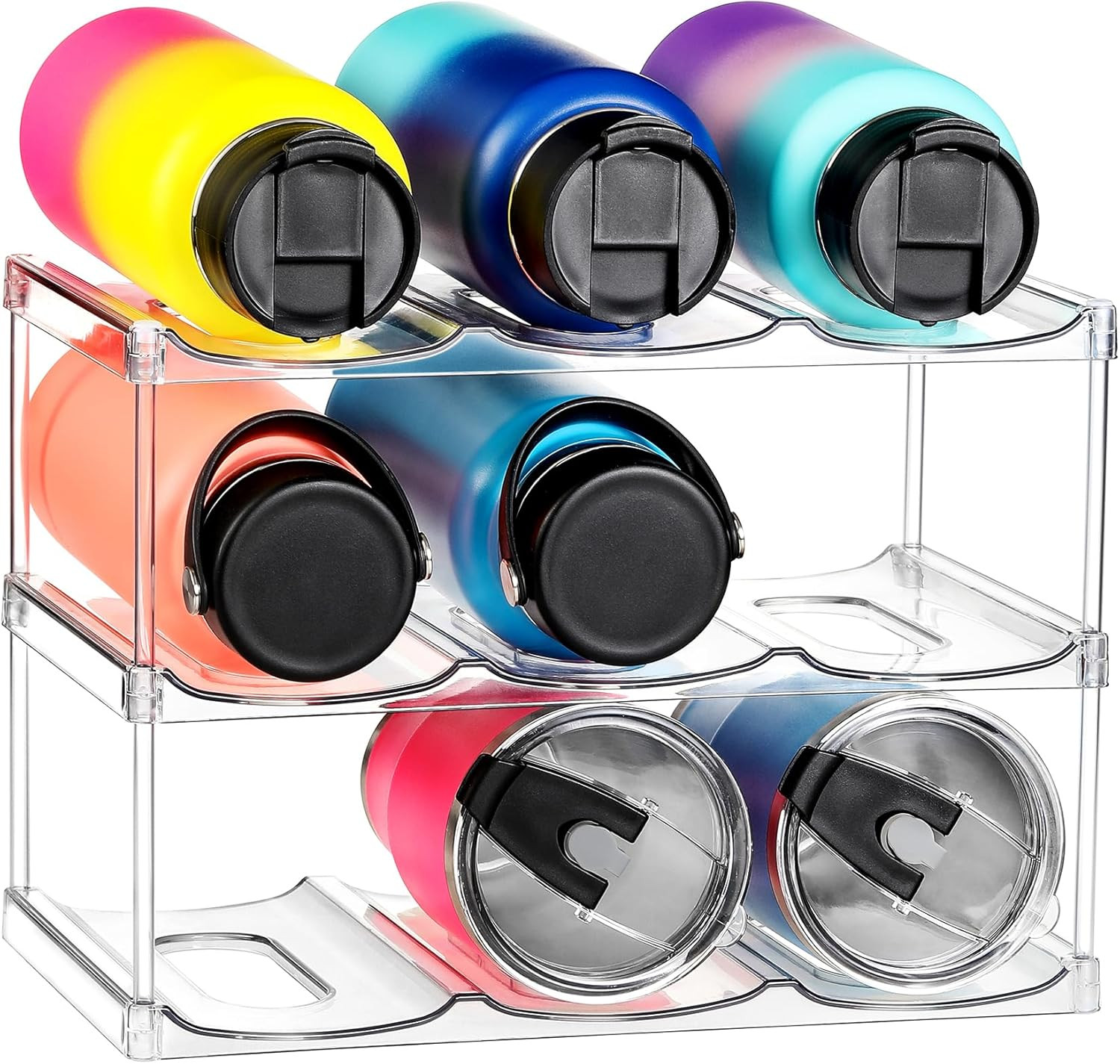 LARGER Compartment - Stackable Water Bottle Organizer Holder - for Stanley & Others' Large Tumble... | Amazon (US)