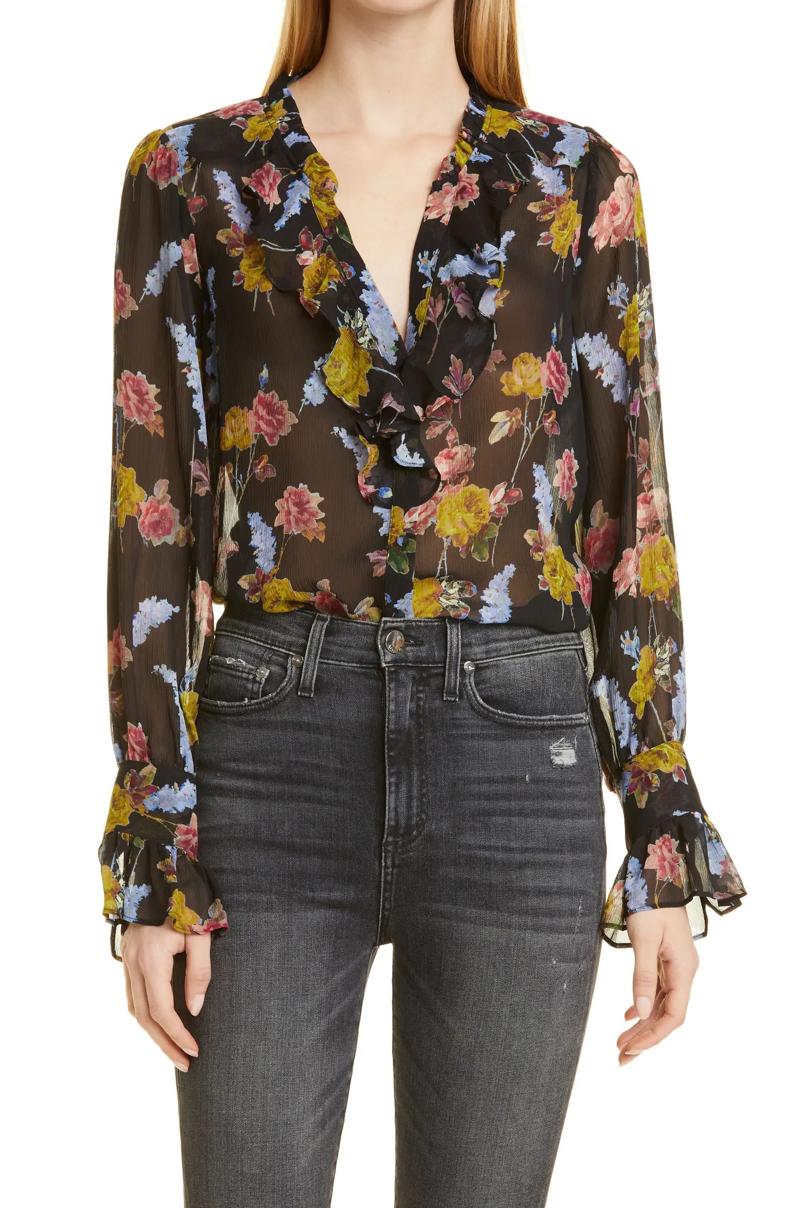 PAIGE Arianne Long Sleeve Silk Blouse | Nordstrom | Nordstrom