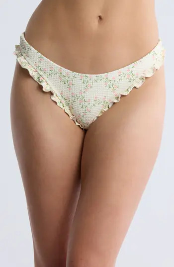 Dippin Daisys Alina Floral Bikini Bottoms in Rose/Milk at Nordstrom Rack, Size Medium | Nordstrom Rack