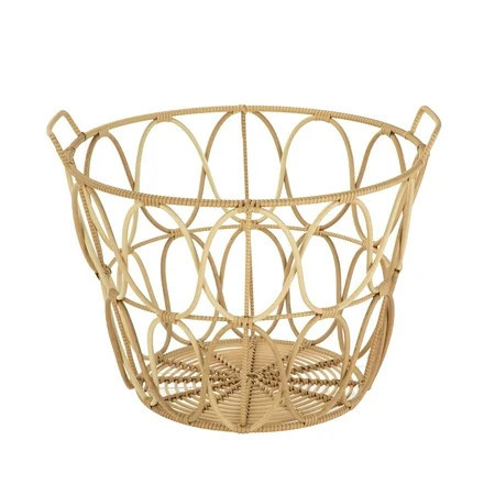 Better Homes & Gardens Extra Large Poly Rattan Open Weave Storage Basket with Handles, 2 Pack | Walmart (US)