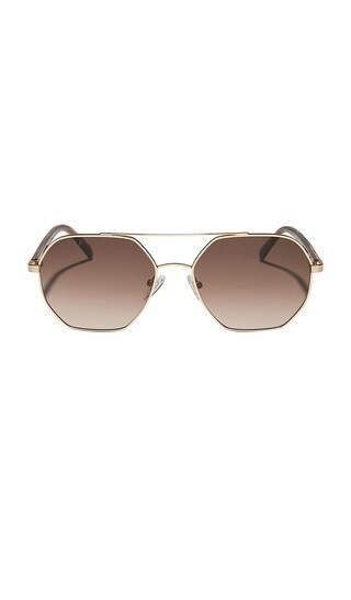 DIFF EYEWEAR X Jojo Fletcher Thin Metal Navigator Sunglasses in Brown. | Revolve Clothing (Global)