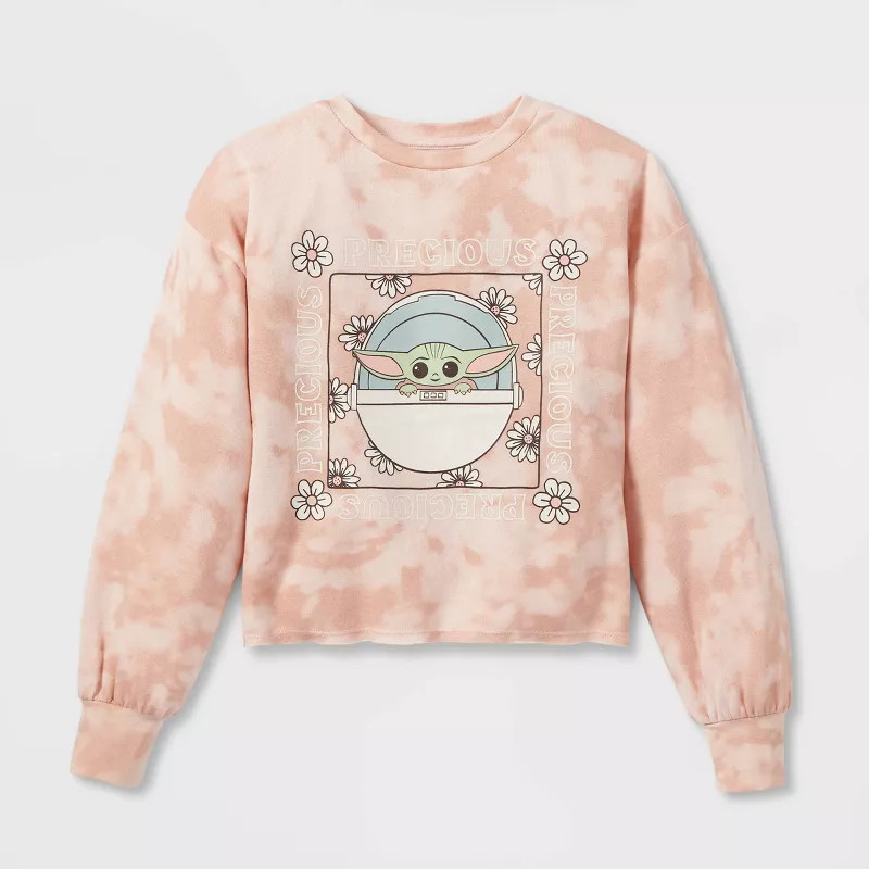 Girls' Star Wars: The Mandalorian The Child Sweatshirt - Pink | Target