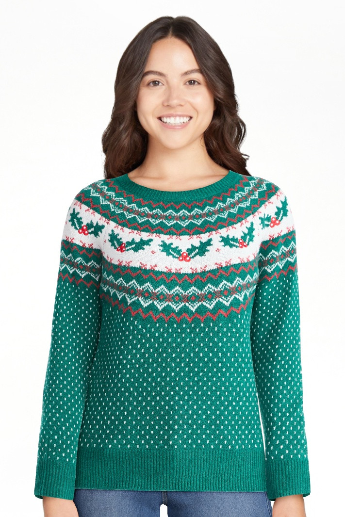 Holiday Time Women's & Women's Plus Pretty Christmas Sweater, Sizes XXS-4X | Walmart (US)