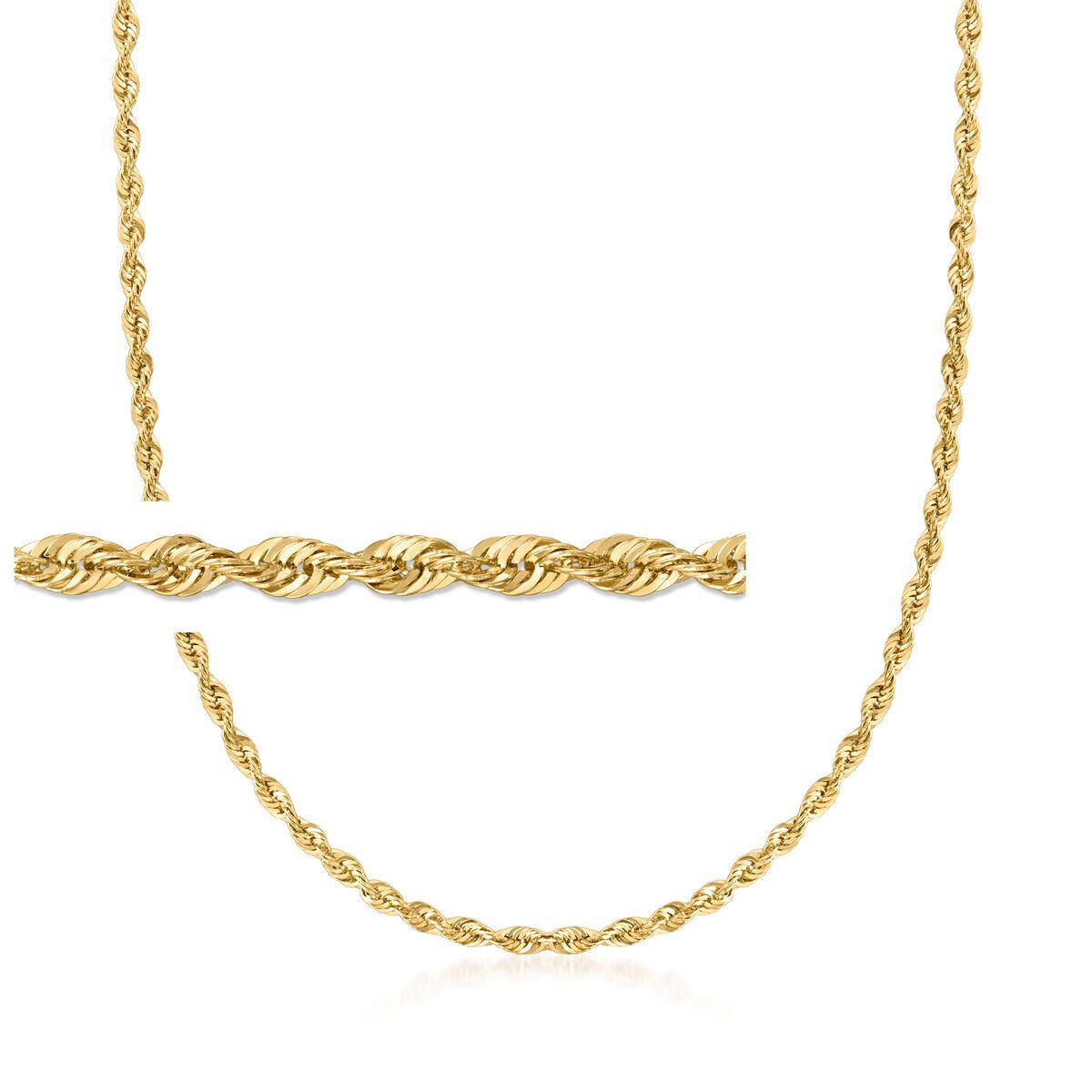 2.6mm 14kt Yellow Gold Rope-Chain Necklace. 16" | Ross-Simons