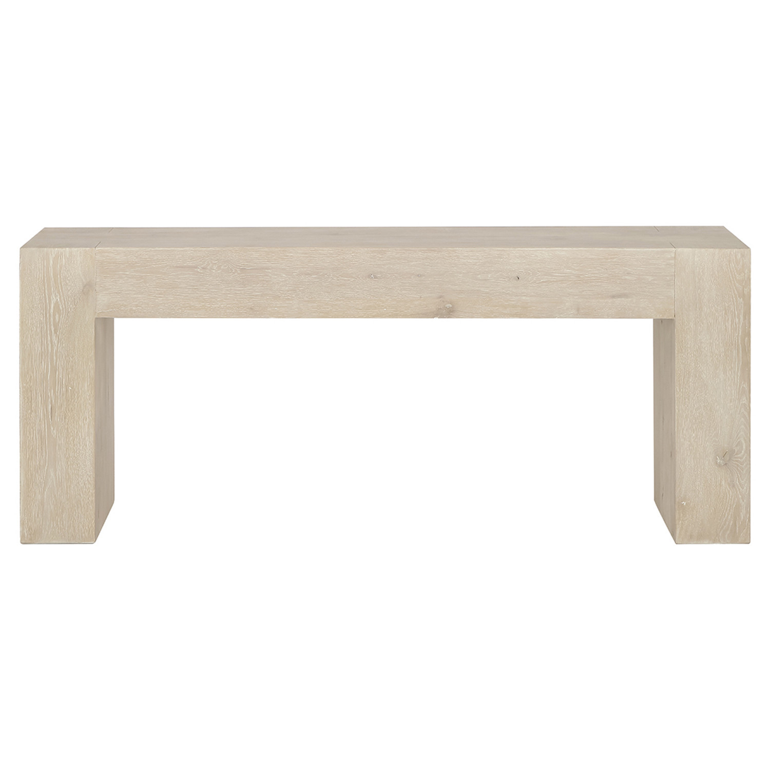 Brissy Rustic Lodge Cream Oak Wood Rectangular Console Table | Kathy Kuo Home