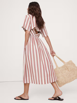 Cotton Poplin Open-Back Shirt Dress | Banana Republic (US)