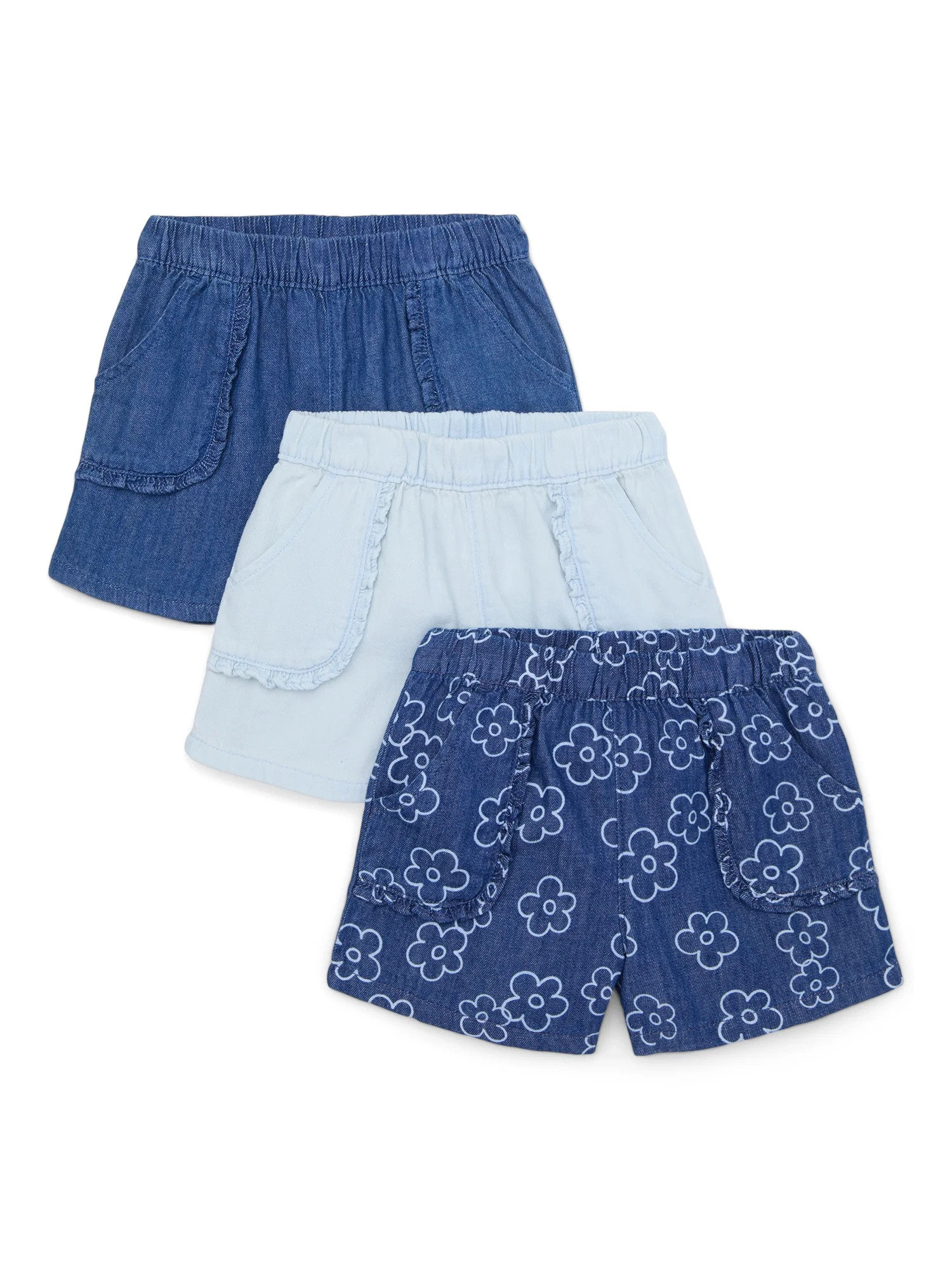 Garanimals Toddler Girl Denim Shorts, 3-Pack, Sizes 18M-5T | Walmart (US)