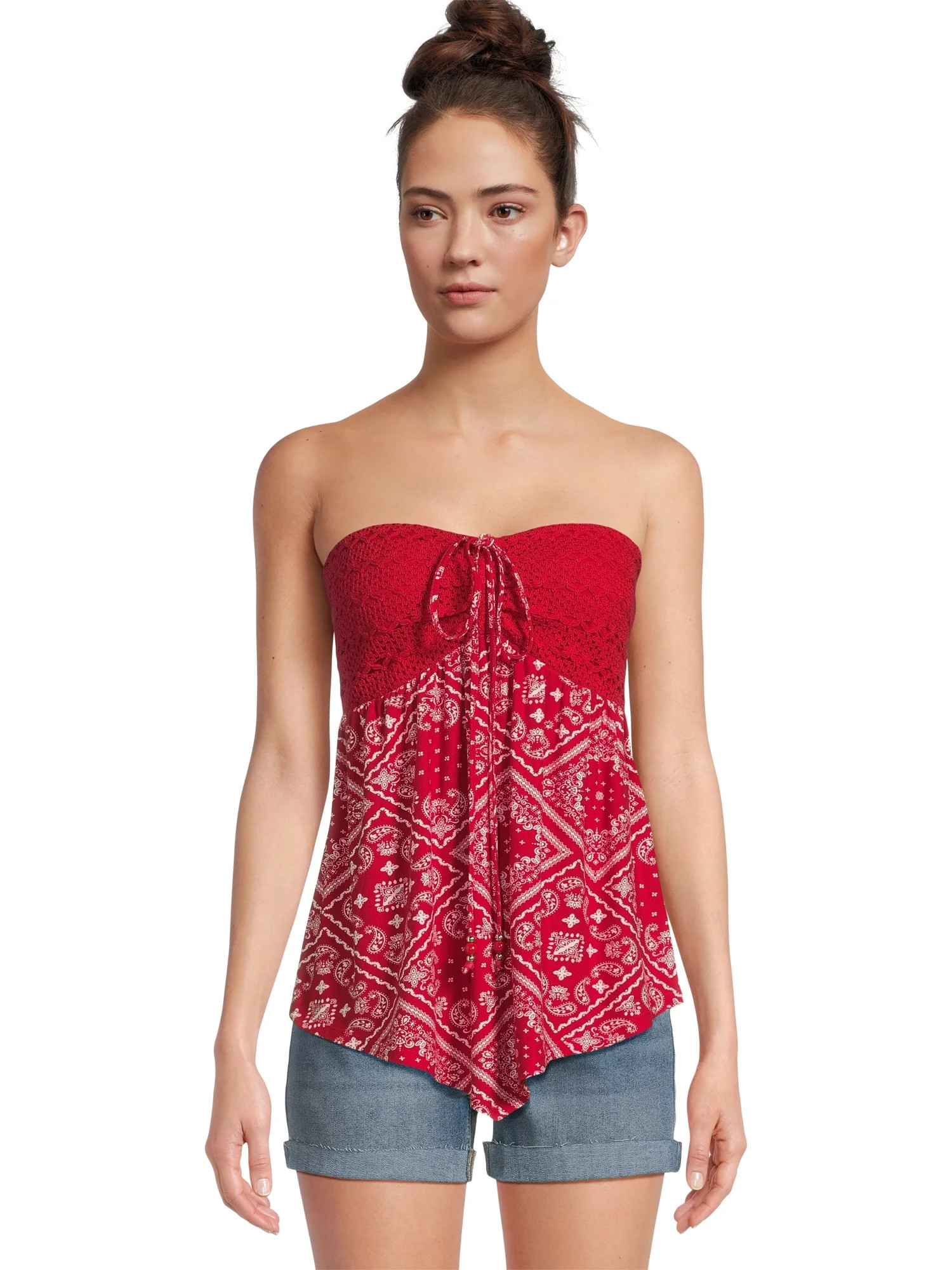 No Boundaries Juniors Crochet Bra Top | Walmart (US)