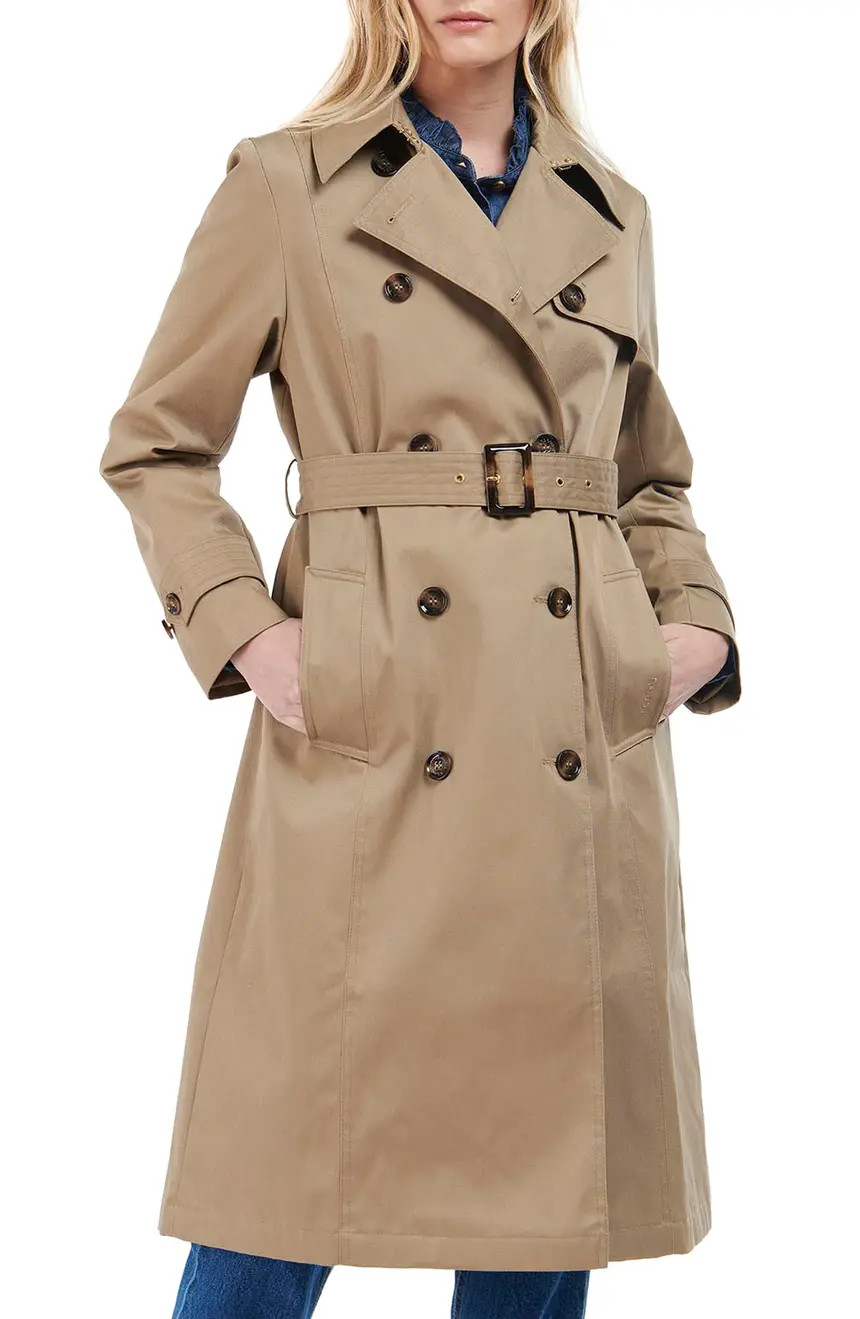 Barbour Greta Showerproof Belted Trench Coat | Nordstrom | Nordstrom